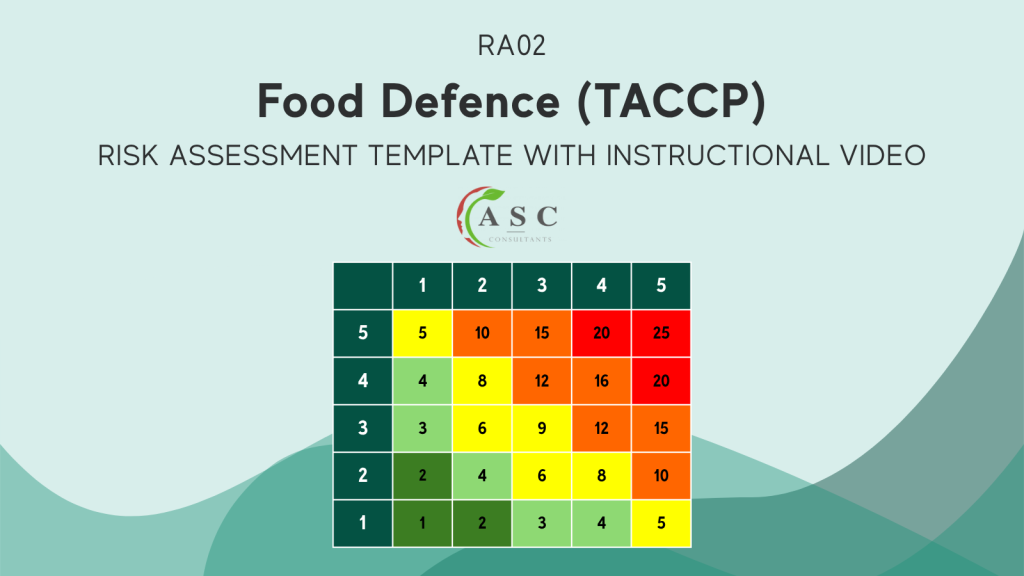 Taco Risk Form Food Defence (Threat) Risk Assessment Template with Video