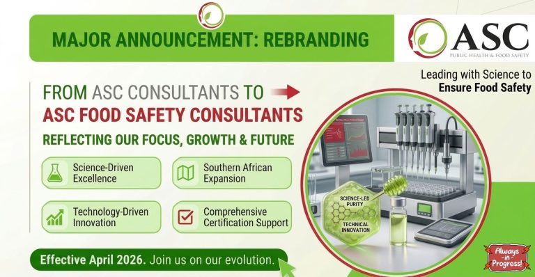 ASC Consultants Rebrands to ASC Food Safety Consultants: A New Era of Innovation, Technology & Excellence in Food Safety Solutions Across Southern Africa