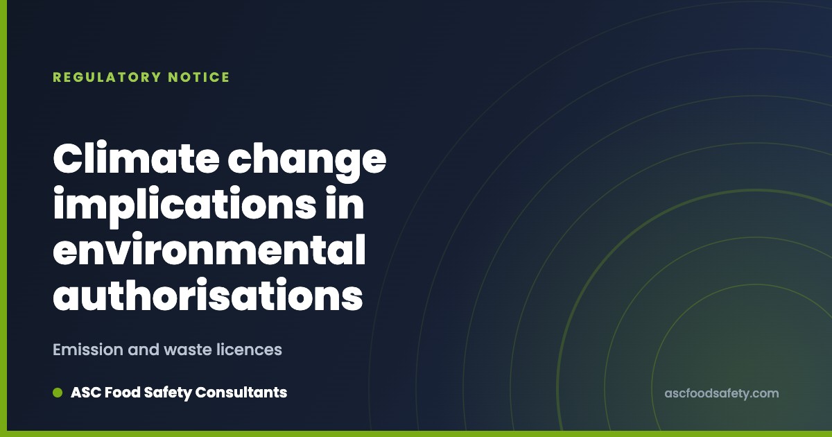 National guideline for considering climate change implications in environmental authorisations, emission and waste licences
