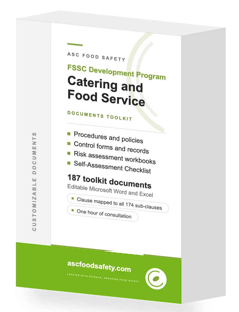FSSC Development Program V2.0 Catering and Food Service document templates toolkit box, 187 documents